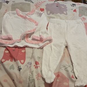 Adorable White and Pink Baby Outfit